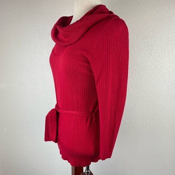 My Michelle Red Cowl Neck Sweatwr Size L EUC - Picture 2 of 6